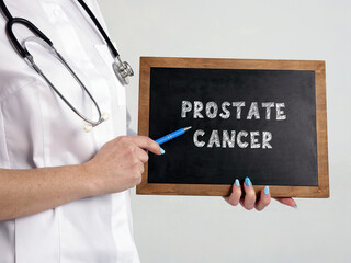 Medical concept meaning PROSTATE CANCER with inscription on the chalkboard.