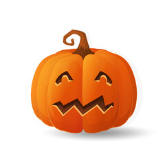 Halloween scary orange pumpkin Holiday cartoon concept