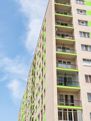 Fototapeta premium Close up detail with a new built apartment building in Bucharest, Romania