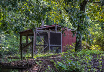 Fototapeta na wymiar Abandoned chicken coop