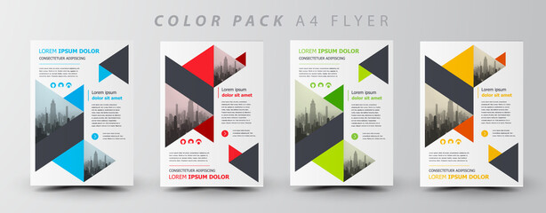 Fototapeta na wymiar Flyer brochure design template set color, creative leaflet size A4, trend cover