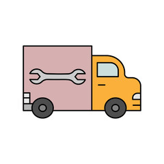 car service, automobile, truck line icon colored. element of car repair illustration icons. Signs, symbols can be used for web, logo, mobile app, UI, UX