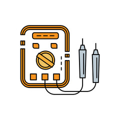 voltmeter, electronics, energy line icon colored. element of car repair illustration icons. Signs, symbols can be used for web, logo, mobile app, UI, UX