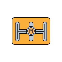 gearbox, car, vehicle line icon colored. element of car repair illustration icons. Signs, symbols can be used for web, logo, mobile app, UI, UX