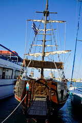 Obraz premium Mandraki harbor of rhodes in greece