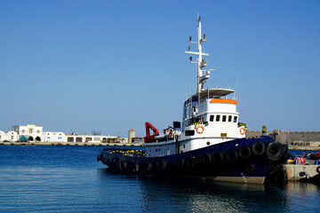 Naklejka premium Mandraki harbor of rhodes in greece