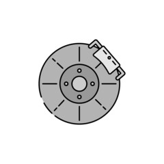 brake disc, garage, repair line icon colored. element of car repair illustration icons. Signs, symbols can be used for web, logo, mobile app, UI, UX