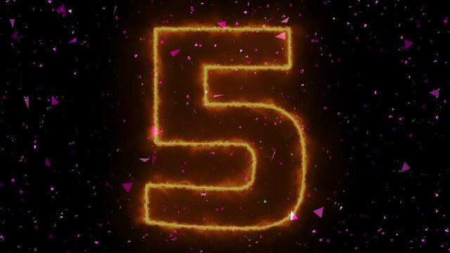 Countdown with numbers exploding on black background.Happy new year.Ten to one (10-1) digital countdown timer.