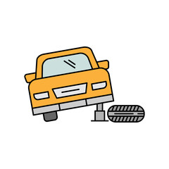 tire, transportation line icon colored. element of car repair illustration icons. Signs, symbols can be used for web, logo, mobile app, UI, UX