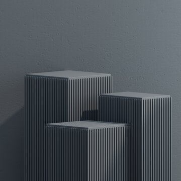 Minimal Grey Podium For Your Product Showcase. 3d Rendered Image.