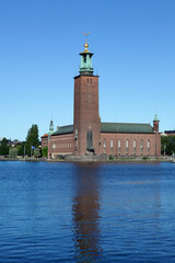 Stockholm City Hall at sunset, Sweden