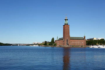Stockholm City Hall at sunset, Sweden