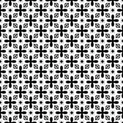 Fototapeta premium Black and white surface pattern texture. Bw ornamental graphic design. Mosaic ornaments. Pattern template. Vector illustration.