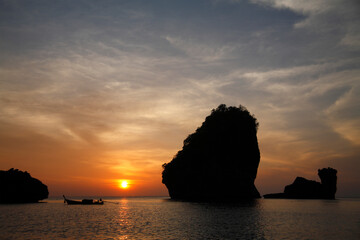 Sunset at Nui Bay, Phi Phi Don Island, Thailand