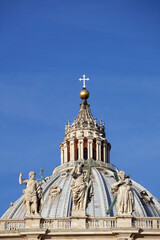 Fototapeta na wymiar Dome of St. Peter's Basilica, Rome, Italy