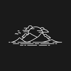 Simple Line Landscape Everest Himalaya View In the afternoon Logo Design