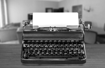 elegant black retro portable typewriter