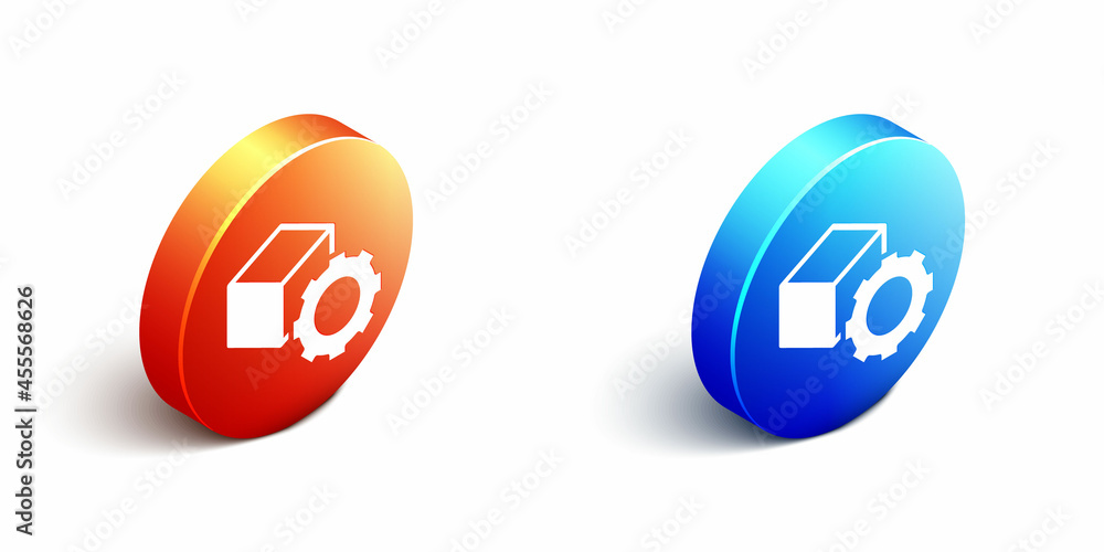 Poster isometric isometric cube icon isolated on white background. geometric cubes solid icon. 3d square si