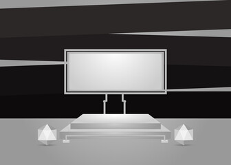 Black and white podium mockup background