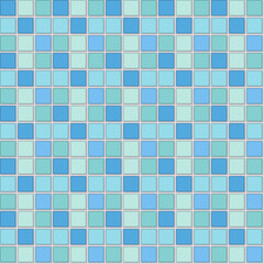 Fototapeta premium Bathroom wall square tile mosaic pattern. Turquoise ceramic floor design. vector classic background.