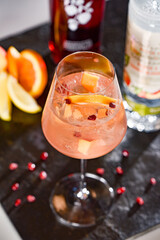 Sparkling Sangria Cocktail with Pomegranate Seeds