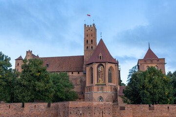 Fototapeta na wymiar view of the historic Malbork Castle in northern Poland