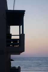 balcony with sunset views