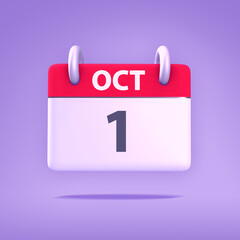 3D Calendar - October 1st