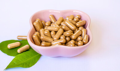 Ashwagandha (Withania Somnifera) Capsules. Healthy Dietary Supplements 