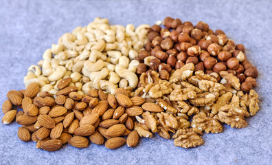 Different Types of Nuts - Top view.