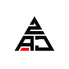 ZAJ triangle letter logo design with triangle shape. ZAJ triangle logo design monogram. ZAJ triangle vector logo template with red color. ZAJ triangular logo Simple, Elegant, and Luxurious Logo. ZAJ 