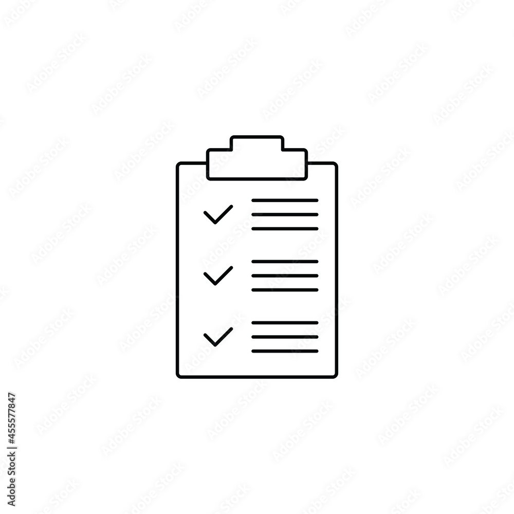 Sticker clipboard with checklist icon vector check mark sign