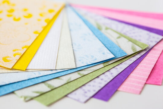 Colorful papers of different textures and patterns