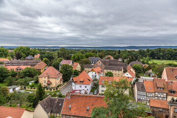 Fototapeta na wymiar Quedlinburg, Germany. Scenic view of the city from the Schlossberg mountain