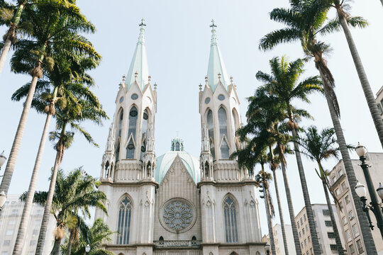 Exterior view of s&atilde;o paulo cathedral in s&atilde;o paulo, brazil