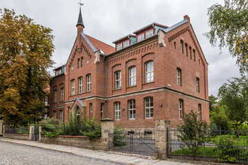 Fototapeta na wymiar Quedlinburg, Germany. Beautiful old brick building