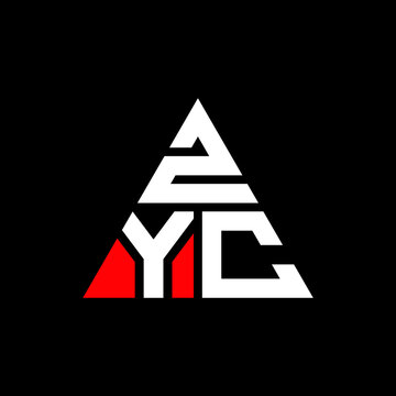 ZYC triangle letter logo design with triangle shape. ZYC triangle logo design monogram. ZYC triangle vector logo template with red color. ZYC triangular logo Simple, Elegant, and Luxurious Logo. ZYC 
