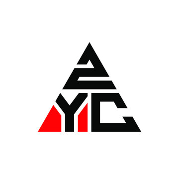 ZYC triangle letter logo design with triangle shape. ZYC triangle logo design monogram. ZYC triangle vector logo template with red color. ZYC triangular logo Simple, Elegant, and Luxurious Logo. ZYC 