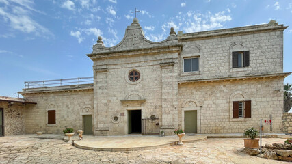 Muhraka monastery of the Carmelite on the Carmel mount . - obrazy, fototapety, plakaty