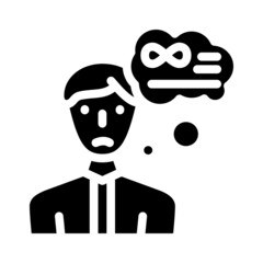 middle ages crisis man glyph icon vector. middle ages crisis man sign. isolated contour symbol black illustration