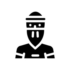 bandit man glyph icon vector. bandit man sign. isolated contour symbol black illustration