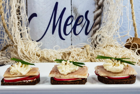 three bruschetta's on plate
