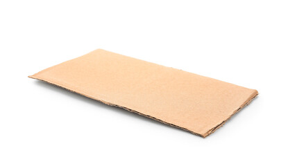 Piece of cardboard on white background