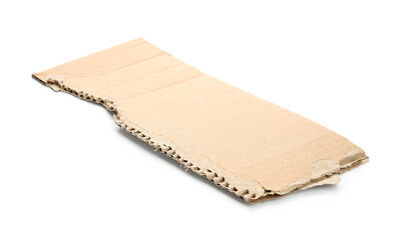 Piece of cardboard on white background