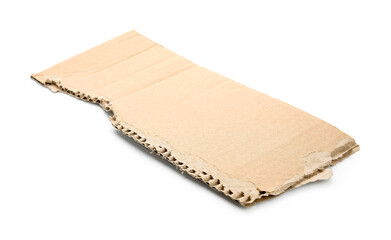 Piece of cardboard on white background