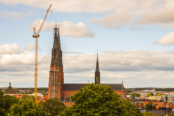 Beautiful view of Uppsala Cathedral in centre of Uppsala,Sweden.
