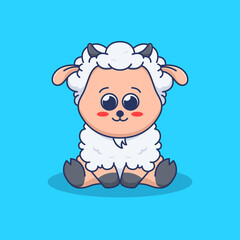 cute sheep illustration in flat design