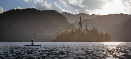 SUPing on Lake Bled in Slovenia