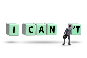 Determination concept with rotating cubes