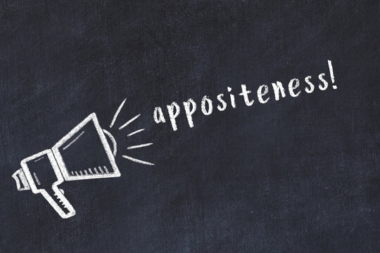 Chalk sketch of loudspeaker and inscription appositeness